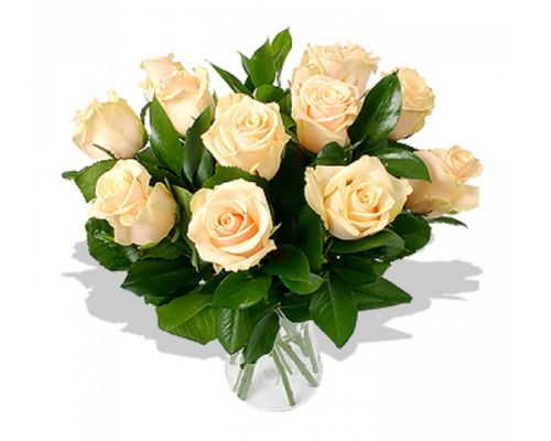 Купить 11 кремовых роз с доставкой по Абрау-Дюрсо